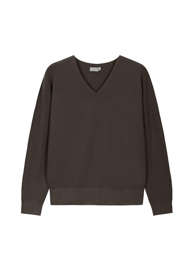 Sweater V-hals Dark Mink