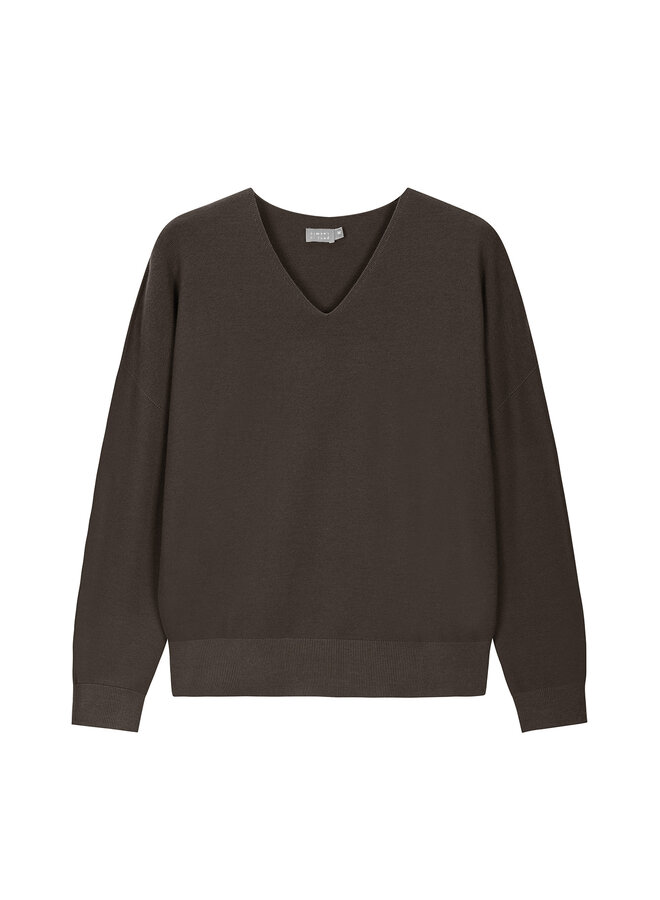 Sweater V-hals Dark Mink