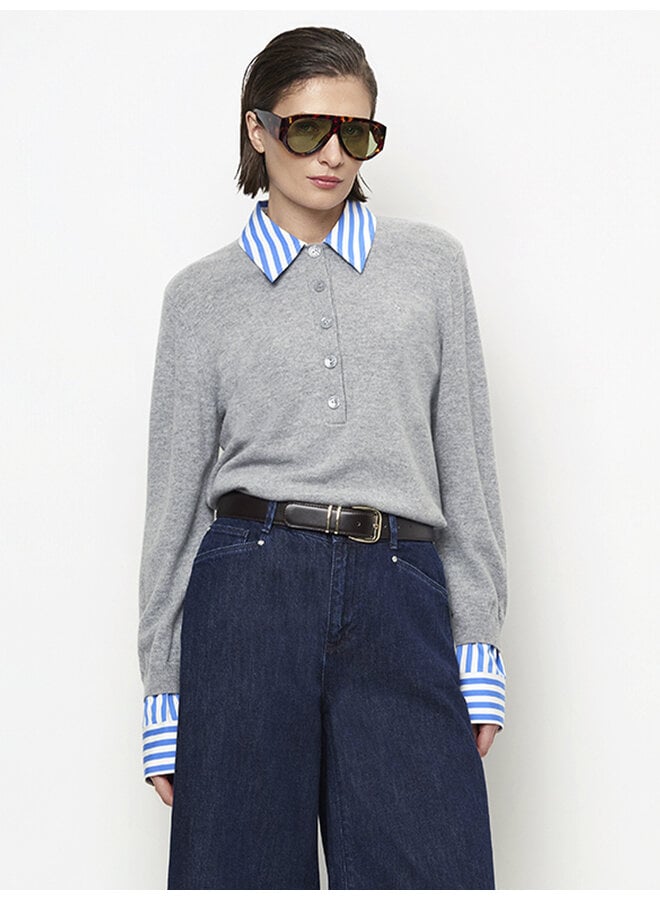 Mixed sweater THAMES Heather Grey