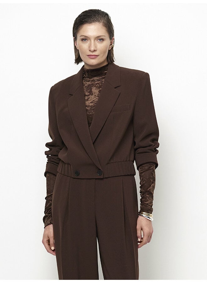 Cropped jacket REILLEY Espresso Brown