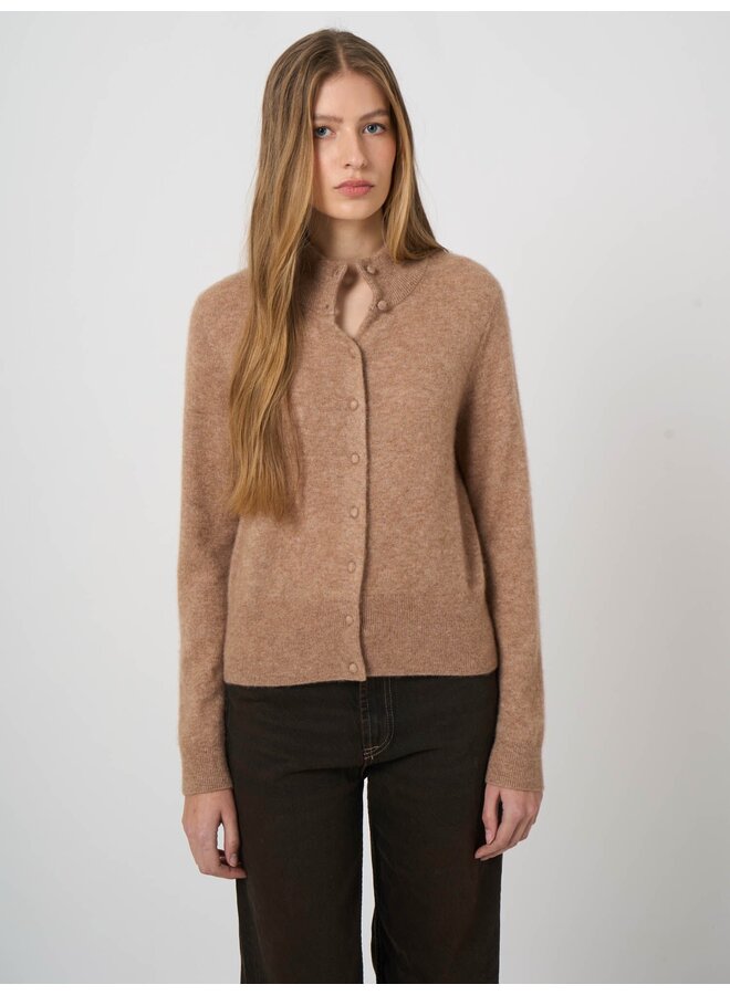 Cashmere/silk cardigan Fawn