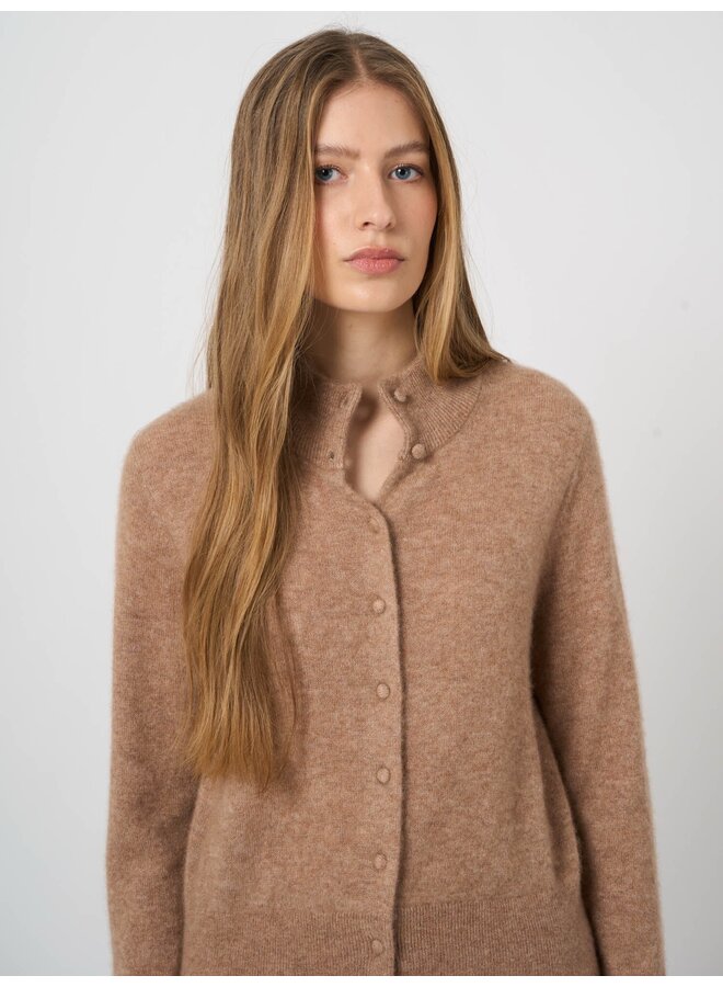 Cashmere/silk cardigan Fawn