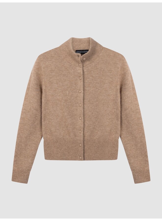 Cashmere/silk cardigan Fawn