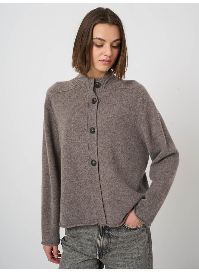 Baby wool cardigan Concrete