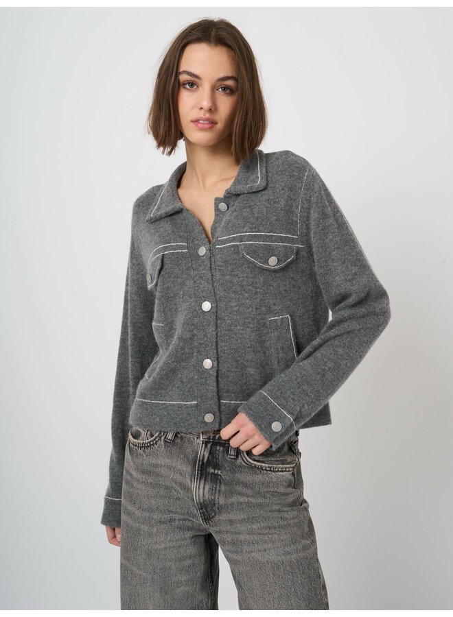 Wool/cashmere cardigan Thunder