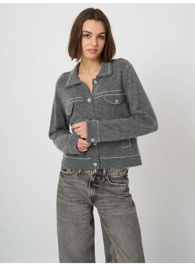 Wool/cashmere cardigan Thunder