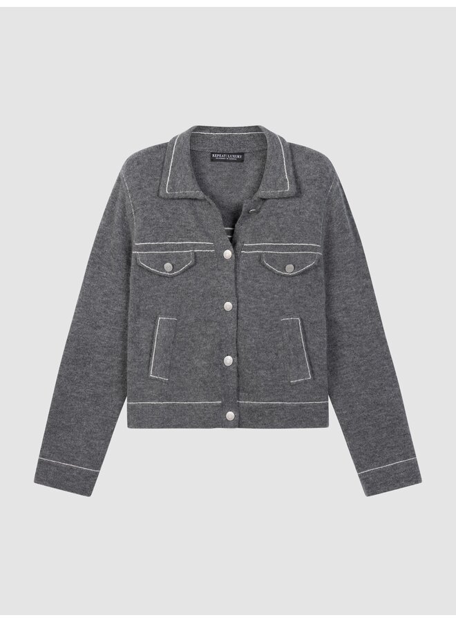 Wool/cashmere cardigan Thunder