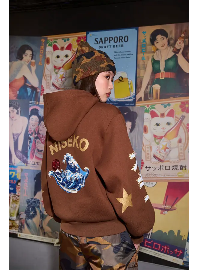 Hooded sweater TOBU deep mocha