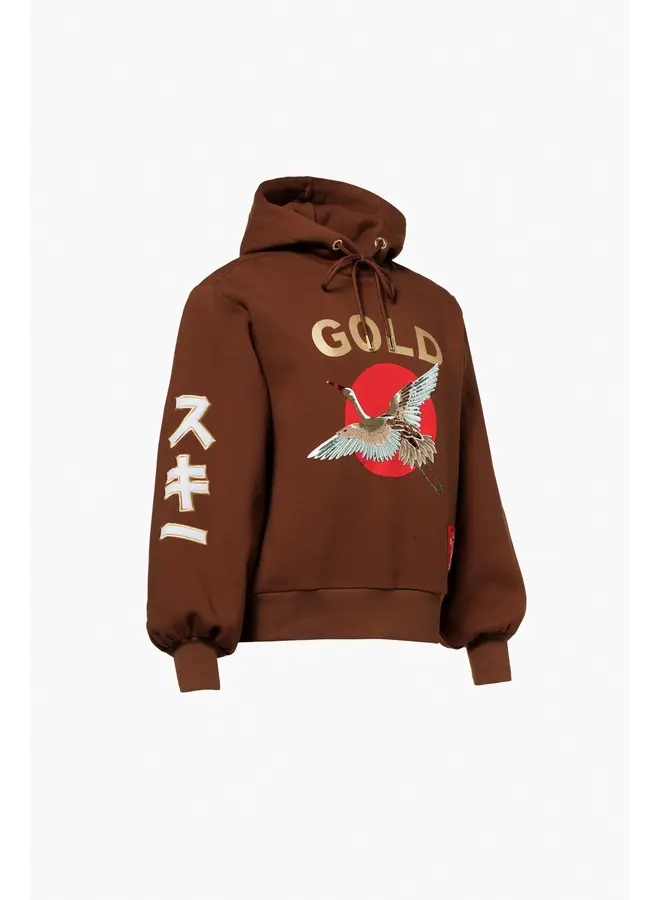 Hooded sweater TOBU deep mocha