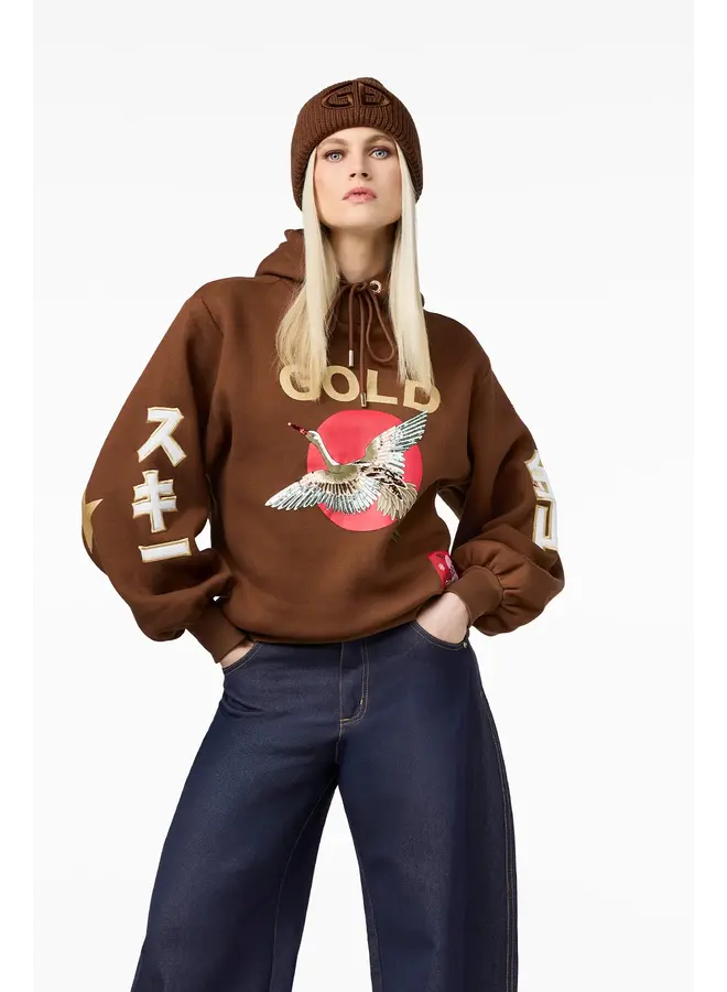 Hooded sweater TOBU deep mocha