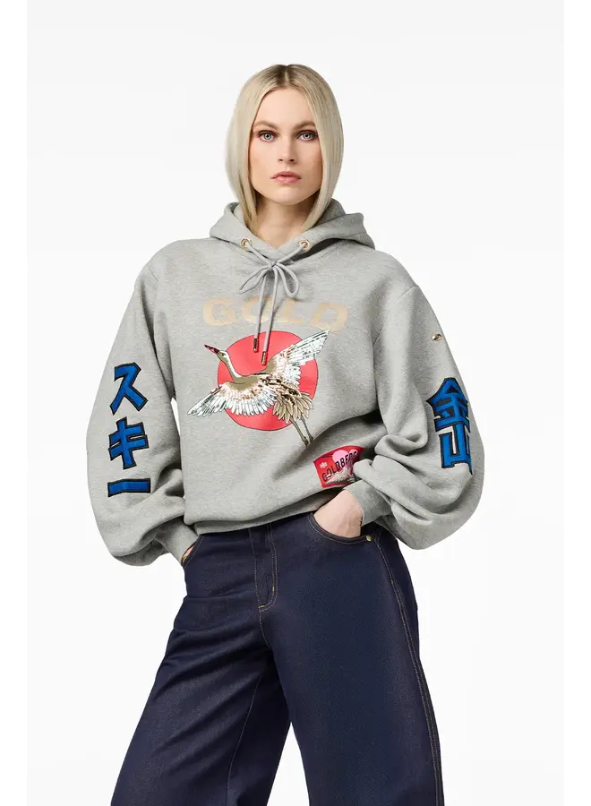 Hooded sweater TOBU grey melange