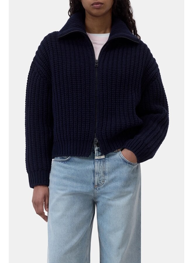 Zipped cardigan Dark night
