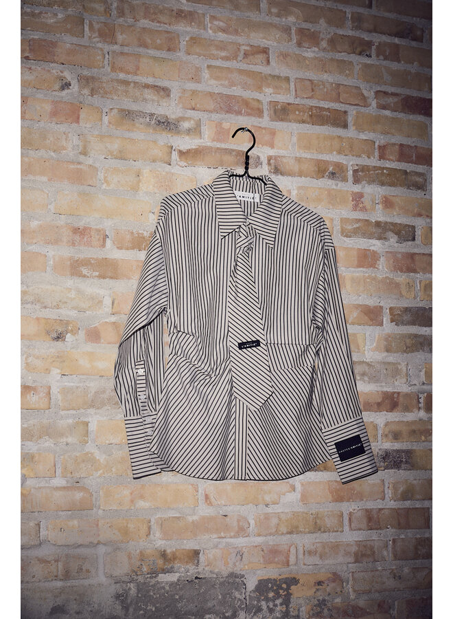 Gemma Tie Stripe Shirt beige
