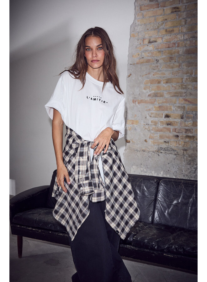 HL Crew Neck Crop Tee white