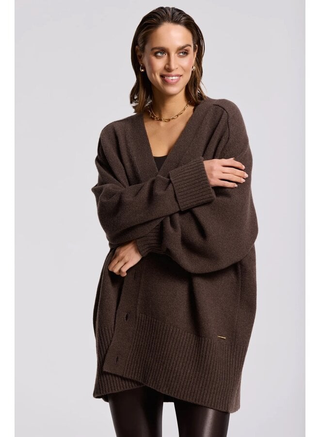 Florence Boyfriend Cardigan Cacao Melange