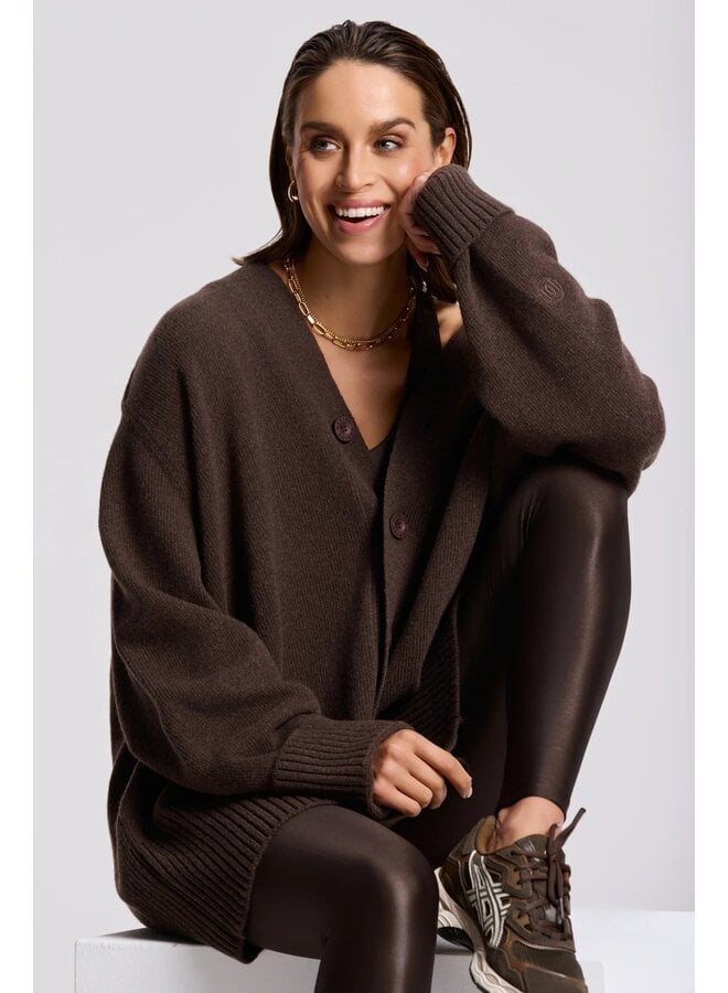 Florence Boyfriend Cardigan Cacao Melange