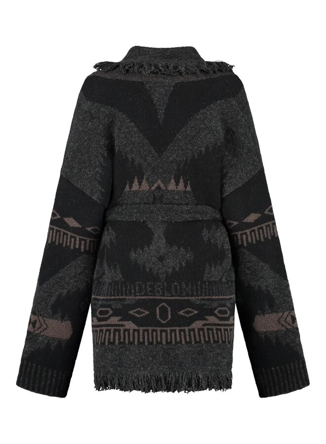 Ymke Cardigan Dusk Brown Black Sand