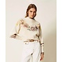 Wool blend jumper Flower print