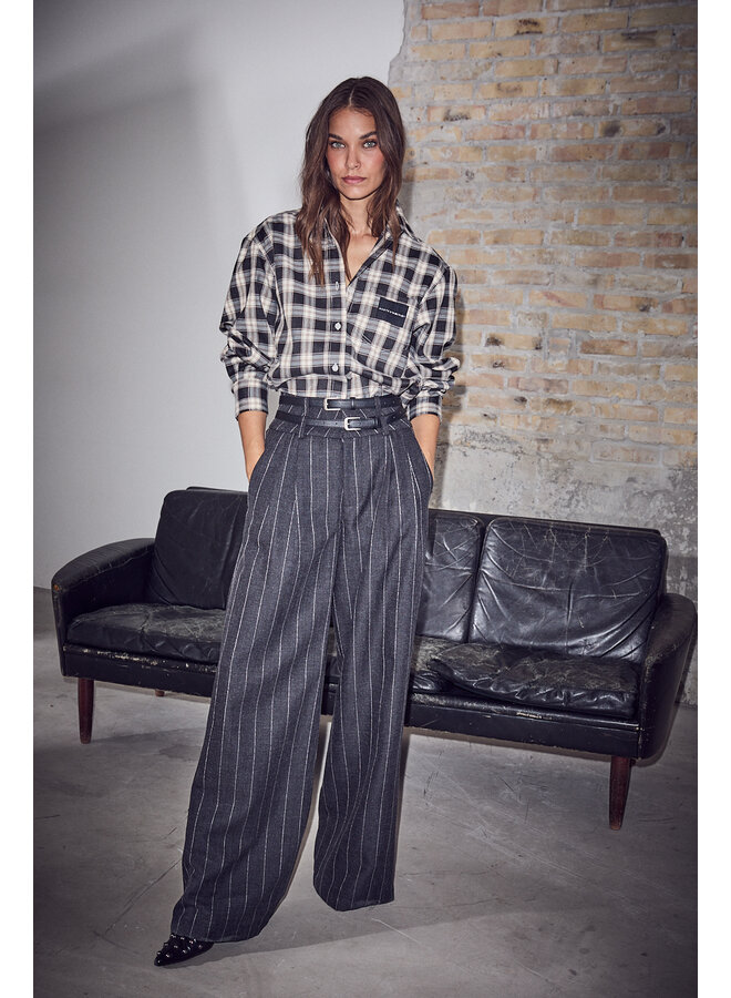 Ivanna Belt Tall Pant Dark Grey