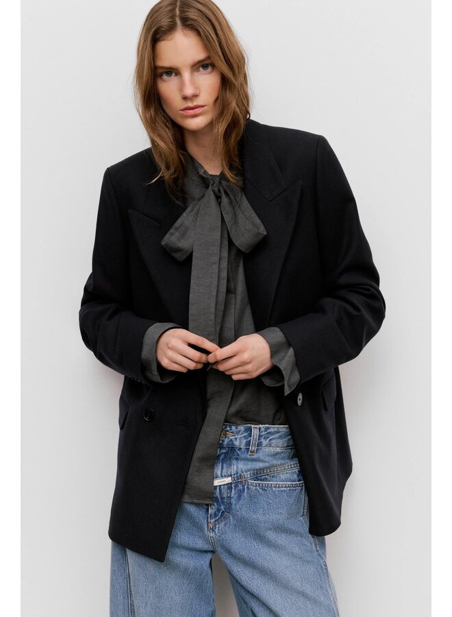 Fitted doublebreasted blazer Dark night