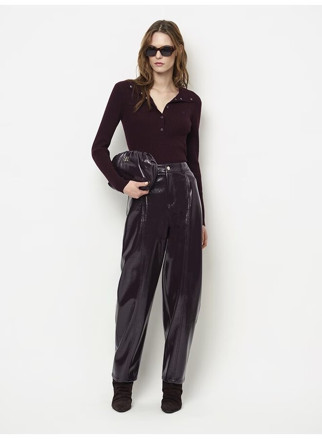 Faux leather pants SCENE Dark Plum