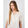 Silk blouse short sleeves cream