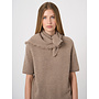 Cashmere vierkante sjaal met franjes sand