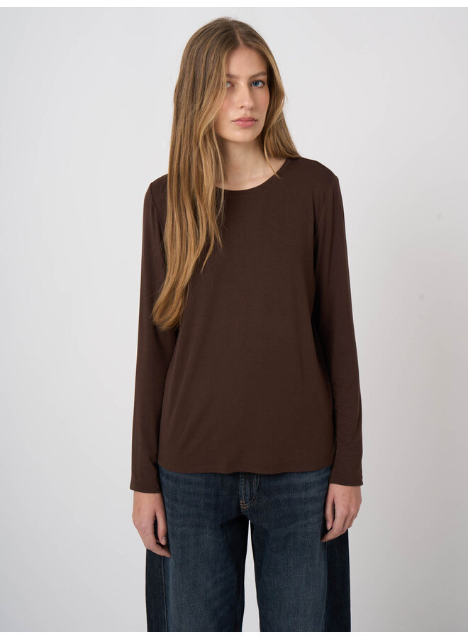 Viscose shirt chocolate