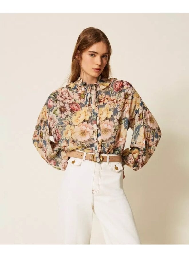 Floral creponne shirt Flowers