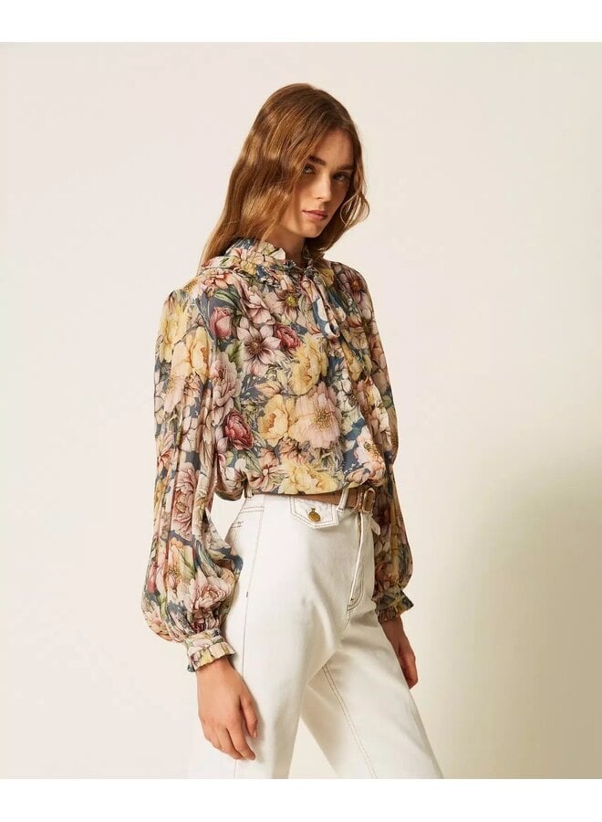 Floral creponne shirt Flowers