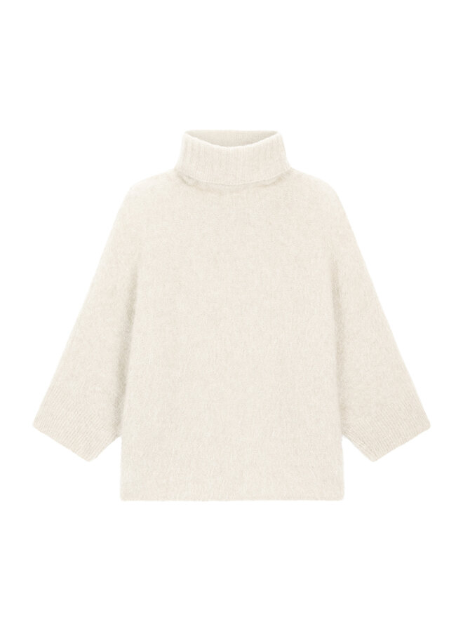 Sweater met coll Ivory (kid mohair/merino)