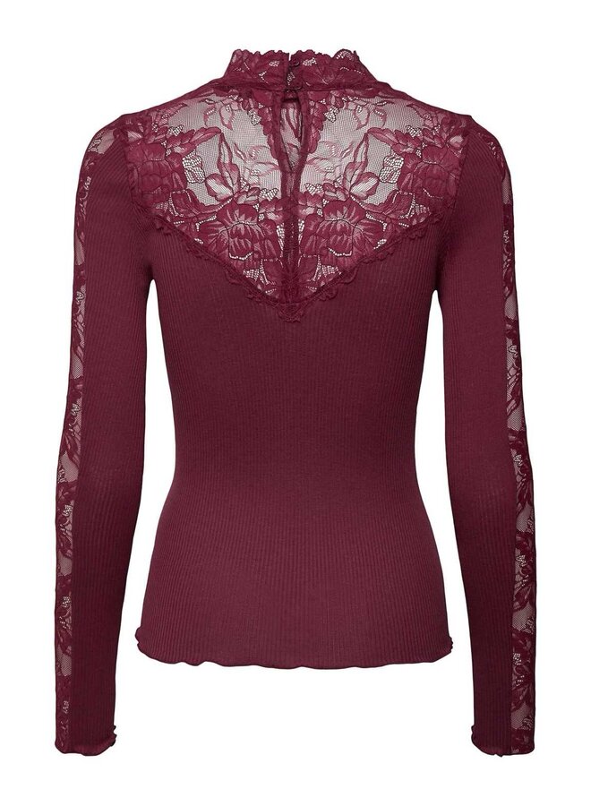 BEATHA silk lace top Windsor wine