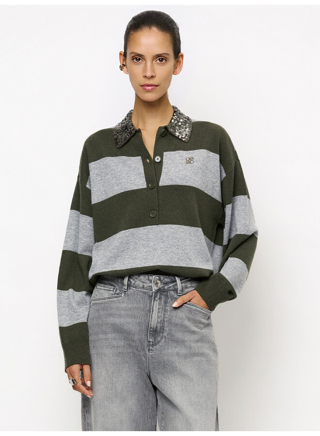 Stripe sweater BRAYDEN Moss Olive