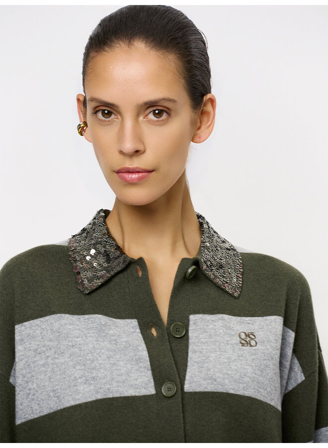 Stripe sweater BRAYDEN Moss Olive
