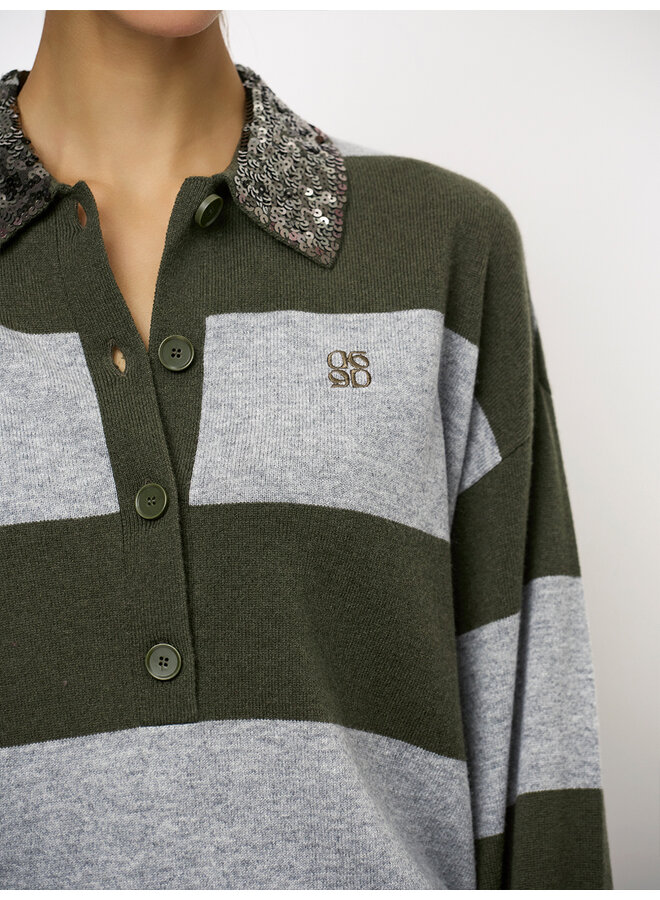 Stripe sweater BRAYDEN Moss Olive