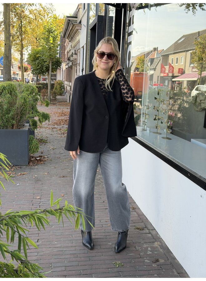 VolaCC Cape Button Blazer Black