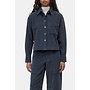 Cropped oversized shirt Stormy blue