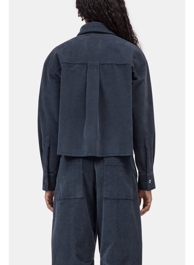 Cropped oversized shirt Stormy blue