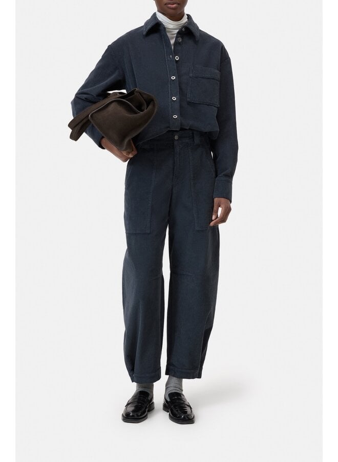 Cropped oversized shirt Stormy blue