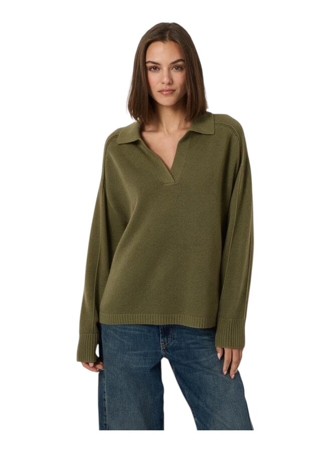 Wool/cashmere polo sweater Olive