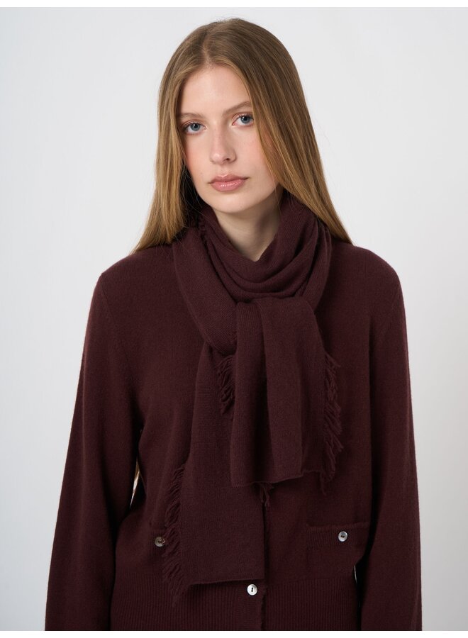 Cashmere sjaal met franjes lava
