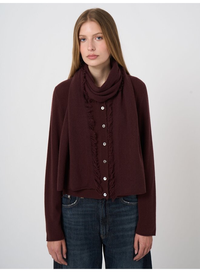 Cashmere sjaal met franjes lava