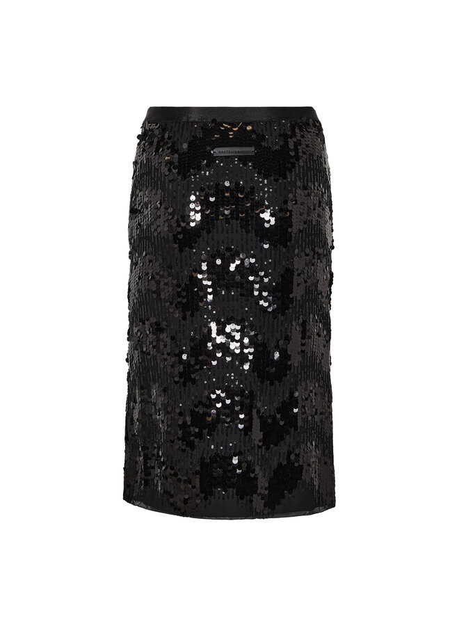 Mirror Sequin Pencil Skirt Black