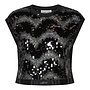 Mirror Sequin Crop Top Black