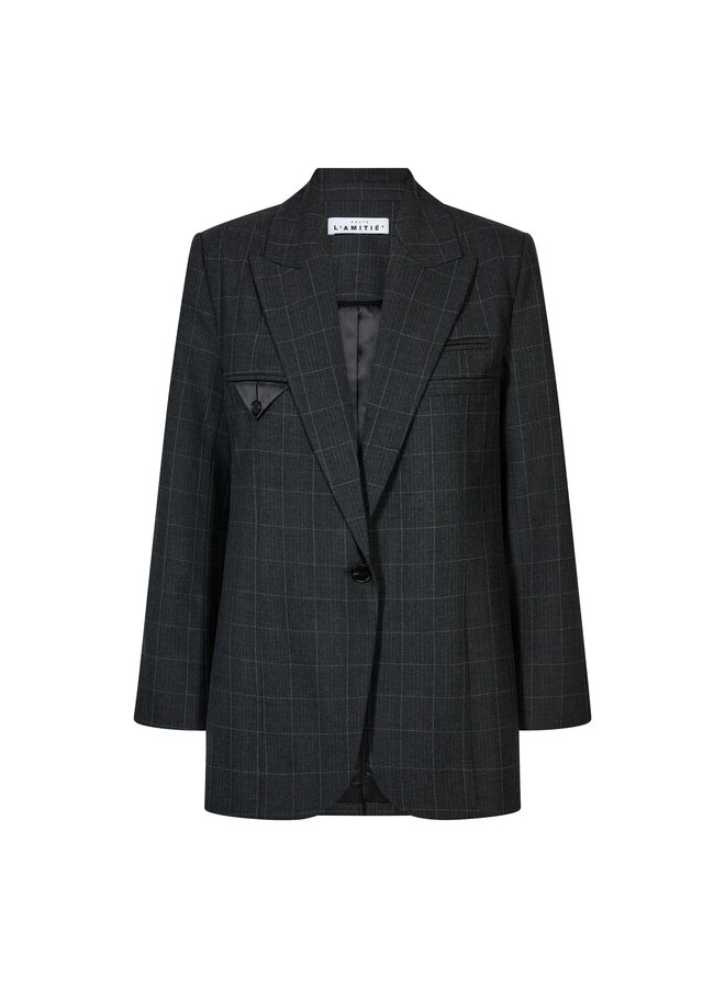 Smokey Check Single Blazer Antracit