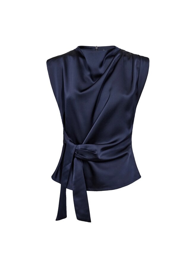 SafiraCC Pleat Top Navy