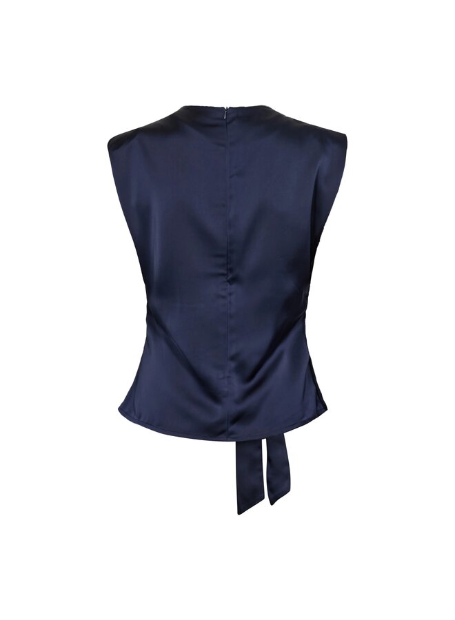SafiraCC Pleat Top Navy