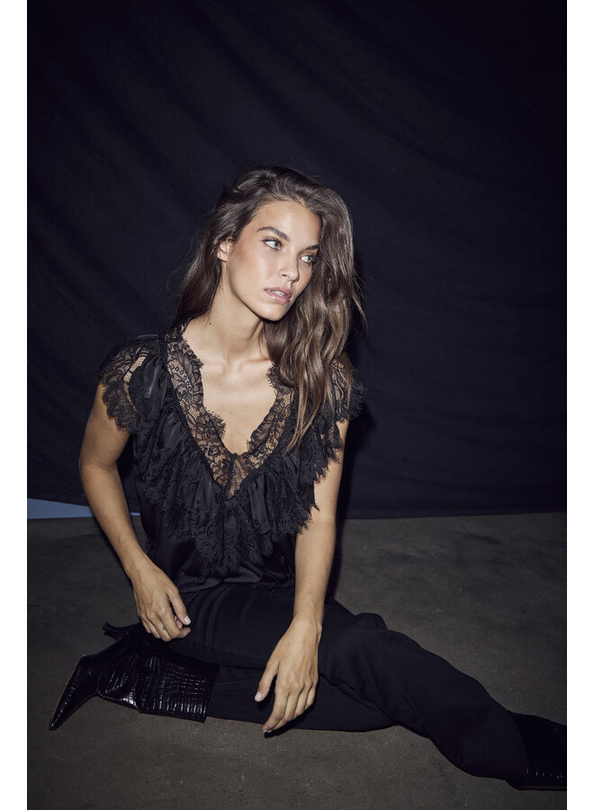 Sancerre Lace Top Black