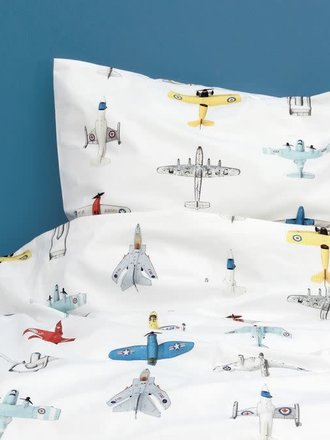 Studio Ditte Dekbedovertrek Airplanes wit Studio Ditte Dekbedovertrek Airplanes wit
