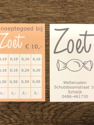 Zoet Snoep-Stempelkaart €10,-